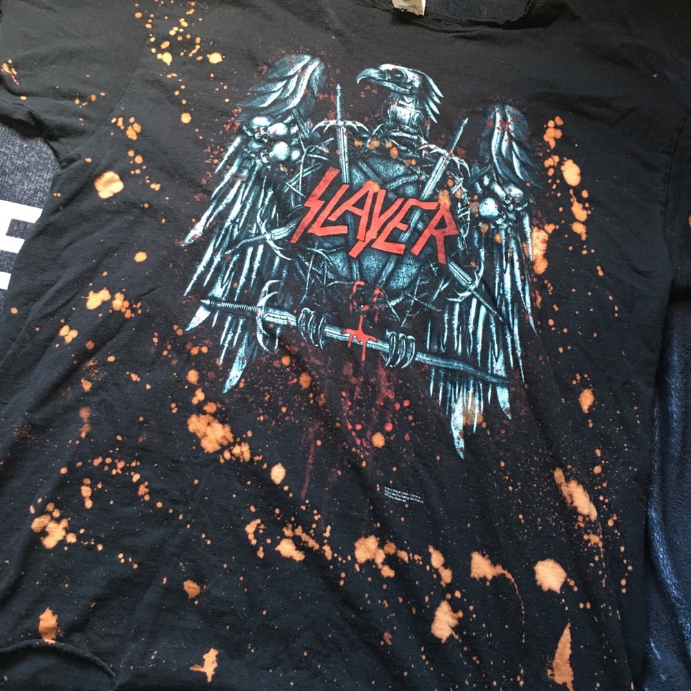 SLAYER METAL EAGLE BAND TEE “BLEACH /DISTRESSED”